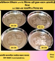 4 PCS steel food plate combo offer 26 cm